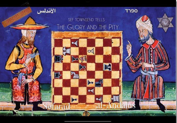Image of Medieval illustration of Two Men across Chess Board